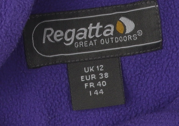 Regatta Women's Purple Fleece Zip Top Size 12