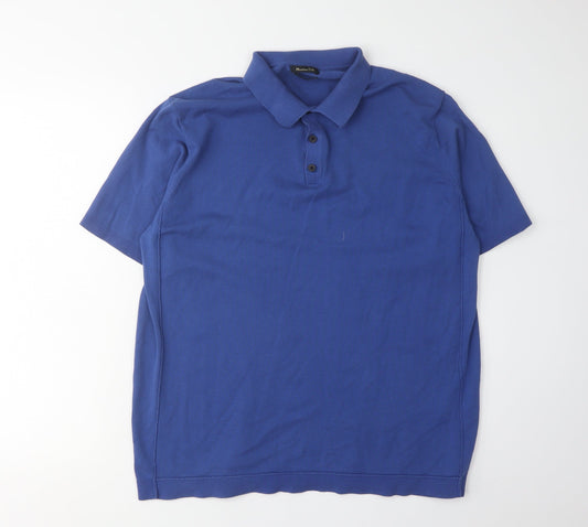 Massimo Dutti Men's Blue XL Polo Shirt
