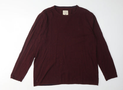 Fat Face Men's Red XL Cotton Cashmere Pullover Jumper