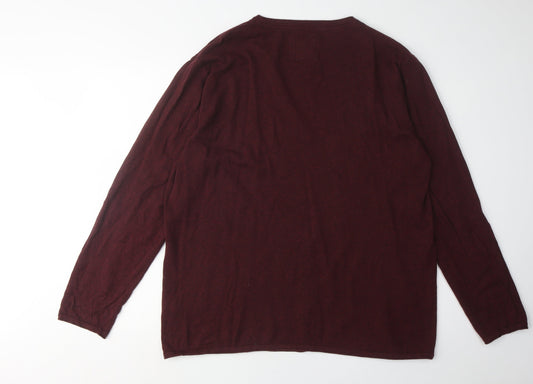 Fat Face Men's Red XL Cotton Cashmere Pullover Jumper