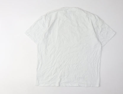 Sirus White T-Shirt XL Crew Neck Cotton Casual Wear