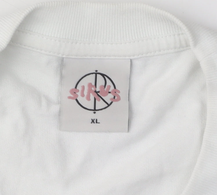 Sirus White T-Shirt XL Crew Neck Cotton Casual Wear