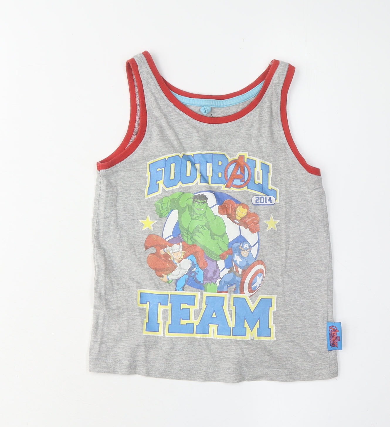 Marvel Boys Grey Avengers Superhero Tank Top, Size 5-6 Years