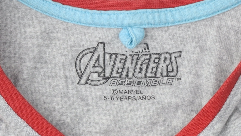 Marvel Boys Grey Avengers Superhero Tank Top, Size 5-6 Years