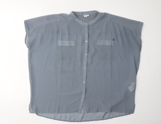 Firetrap Women's Grey Button-Up Shirt Size 14