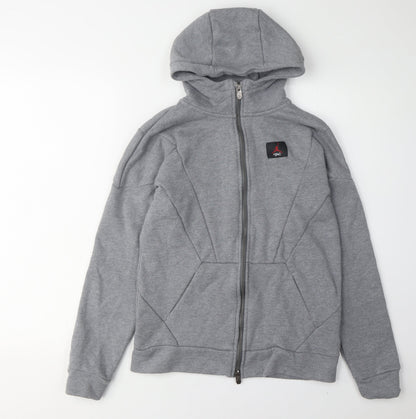 Jordan Boys Grey Full Zip Hoodie L