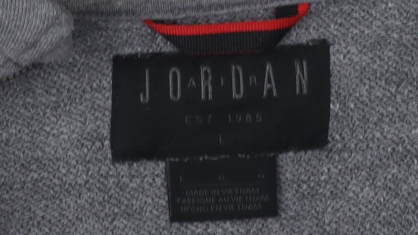 Jordan Boys Grey Full Zip Hoodie L