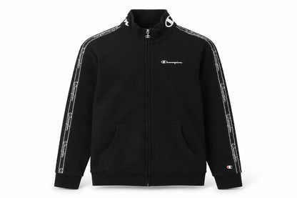 Front view of Champion boys’ black xl full zip sweatshirt