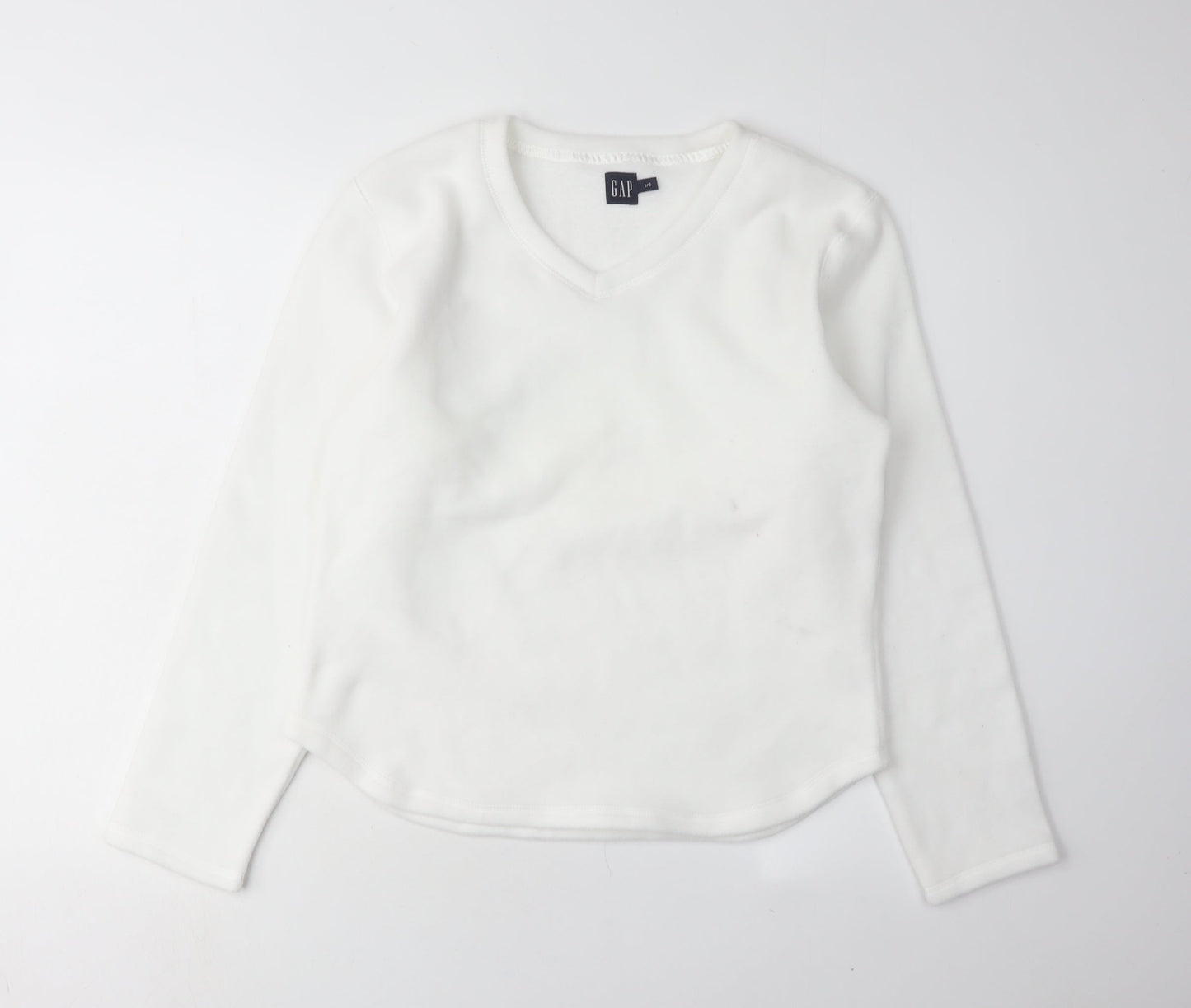 GAP Women's White V-Neck Pullover Sweatshirt L