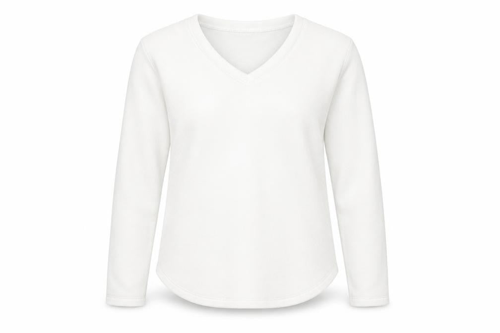 Gap Women's White V-Neck Pullover Sweatshirt L