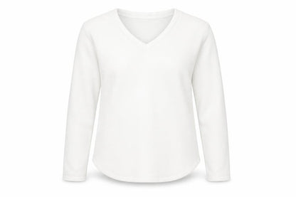 Gap Women's White V-Neck Pullover Sweatshirt L