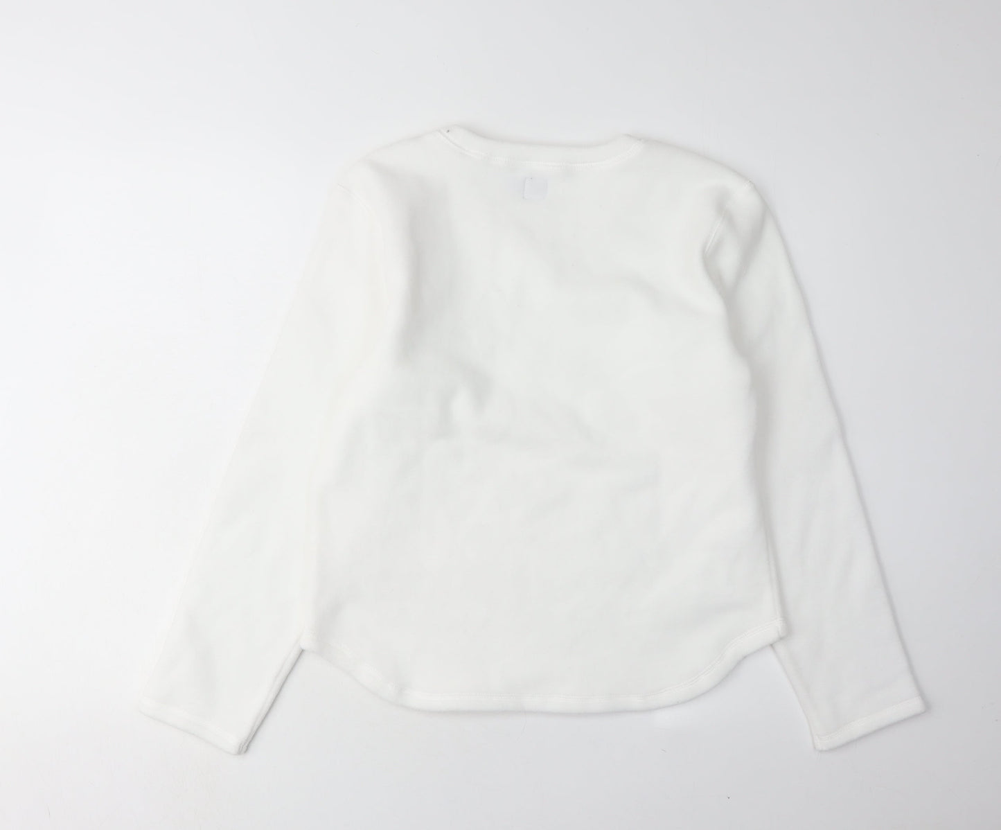 GAP Women's White V-Neck Pullover Sweatshirt L