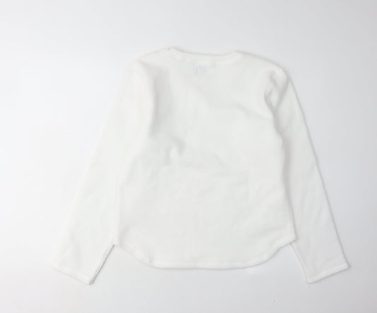 GAP Women's White V-Neck Pullover Sweatshirt L