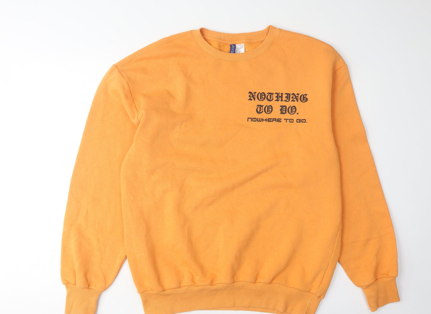 Unisex Adults UK Size S H&M Orange Pullover Sweatshirt