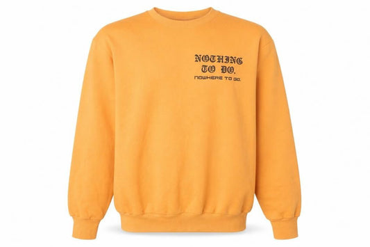 Front view of H&M unisex orange s graphic pullover sweatshirt