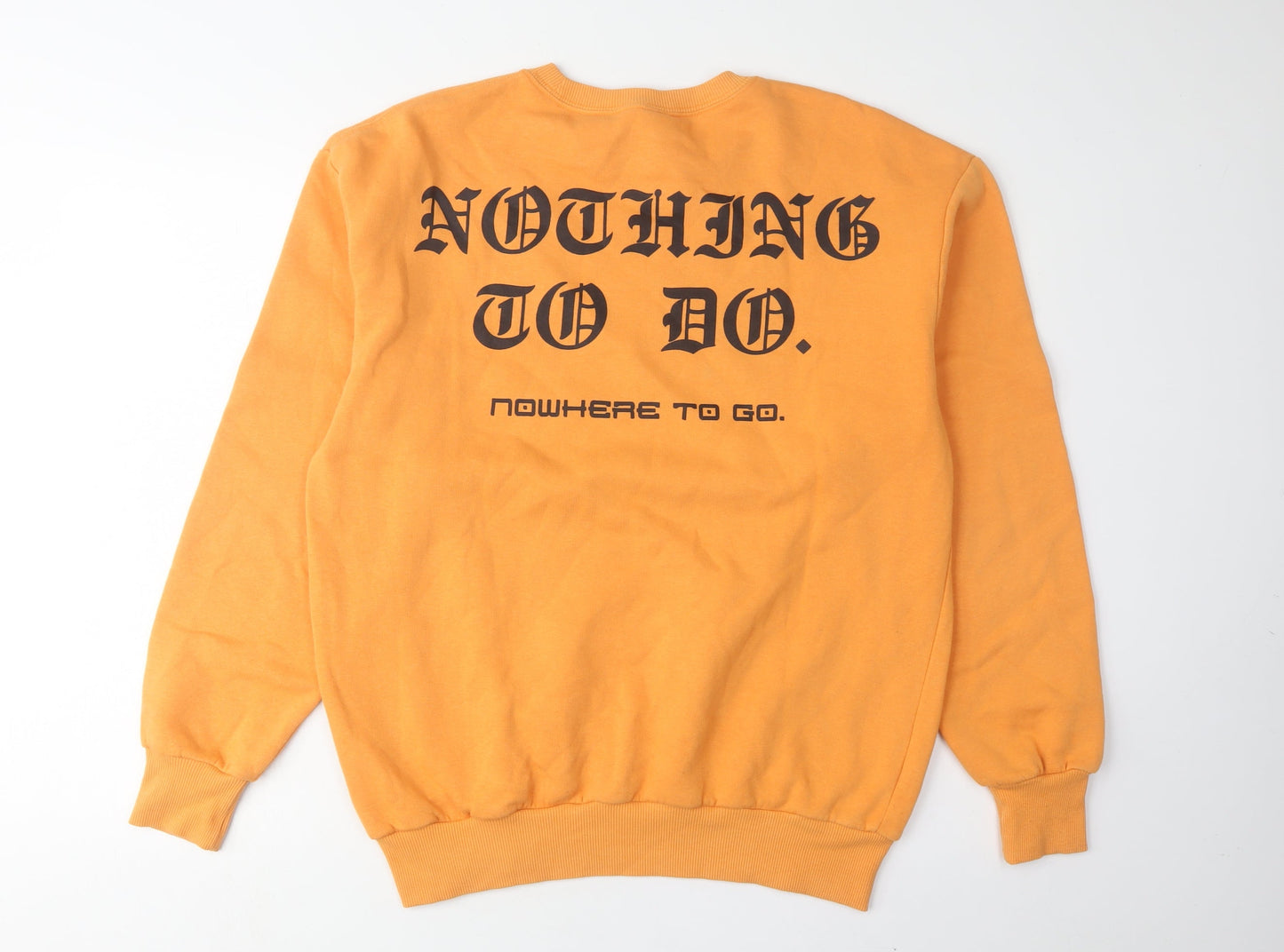 Unisex Adults UK Size S H&M Orange Pullover Sweatshirt