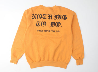 Unisex Adults UK Size S H&M Orange Pullover Sweatshirt