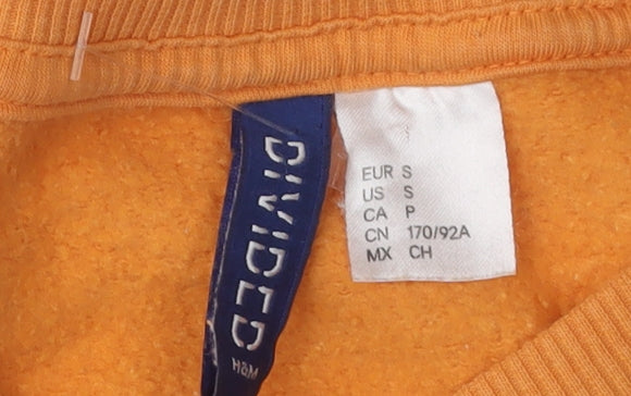 Unisex Adults UK Size S H&M Orange Pullover Sweatshirt