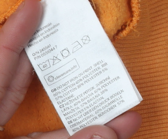 Unisex Adults UK Size S H&M Orange Pullover Sweatshirt