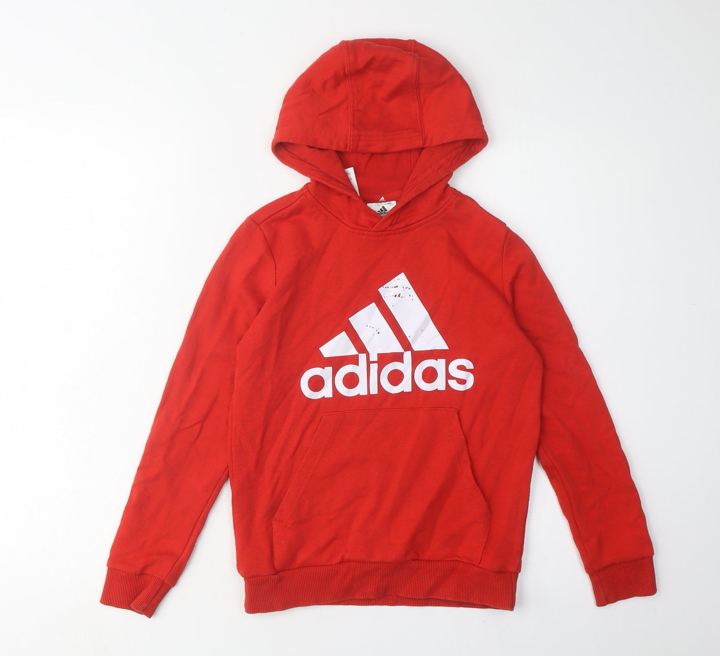 Adidas Boys' Red Pullover Hoodie, 9-10 Years, Graphic Logo