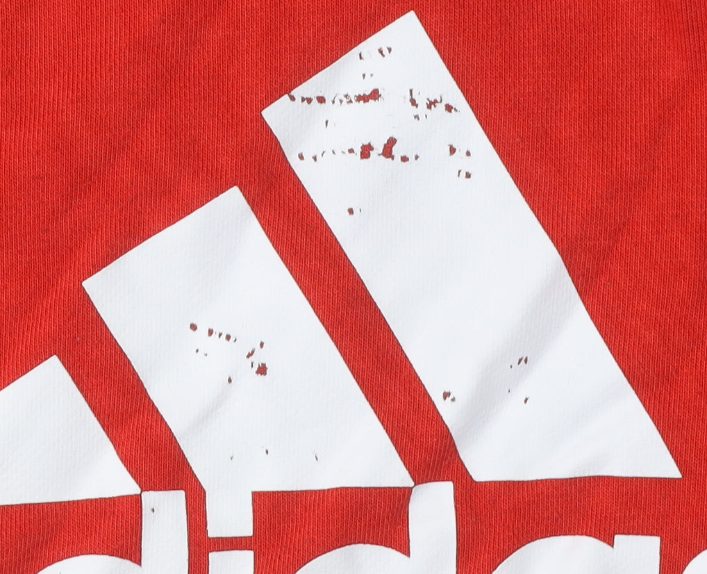 Adidas Boys' Red Pullover Hoodie, 9-10 Years, Graphic Logo