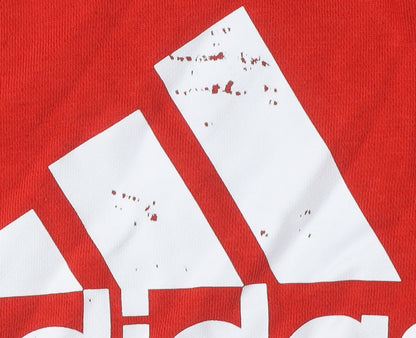 Adidas Boys' Red Pullover Hoodie, 9-10 Years, Graphic Logo