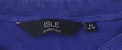 ISLE Women's Blue V-Neck T-Shirt, Size M, 100% Cotton
