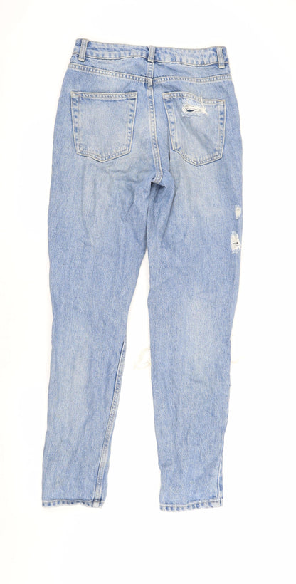 Topshop Women's Blue Distressed Mom Jeans Size 10