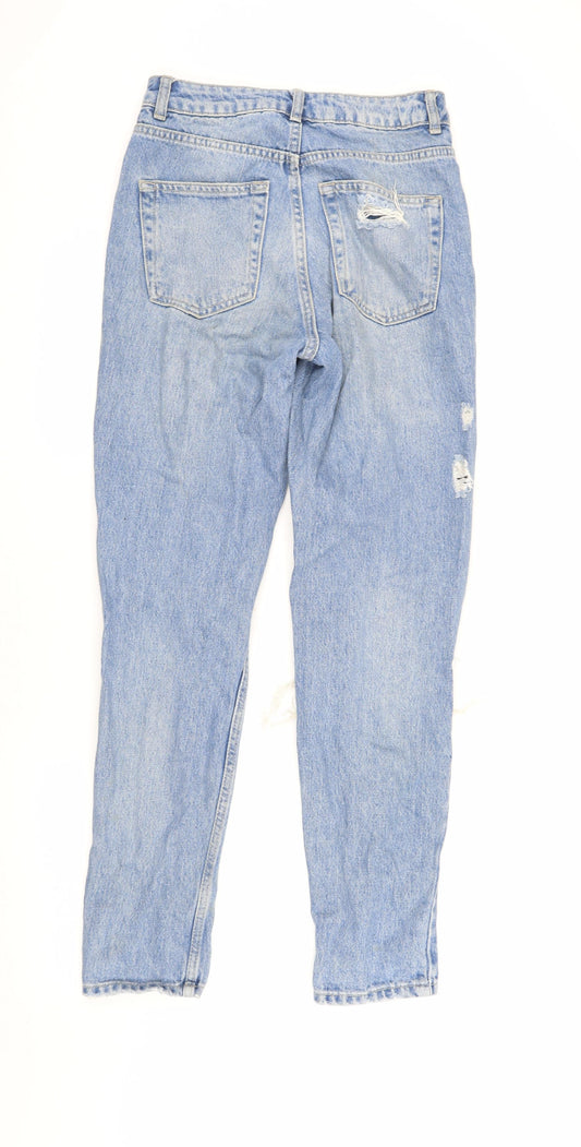 Topshop Women's Blue Distressed Mom Jeans Size 10