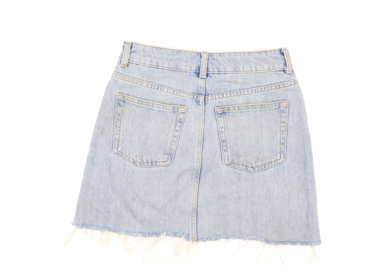 Womens UK Size 4 Topshop Mini Denim Skirt