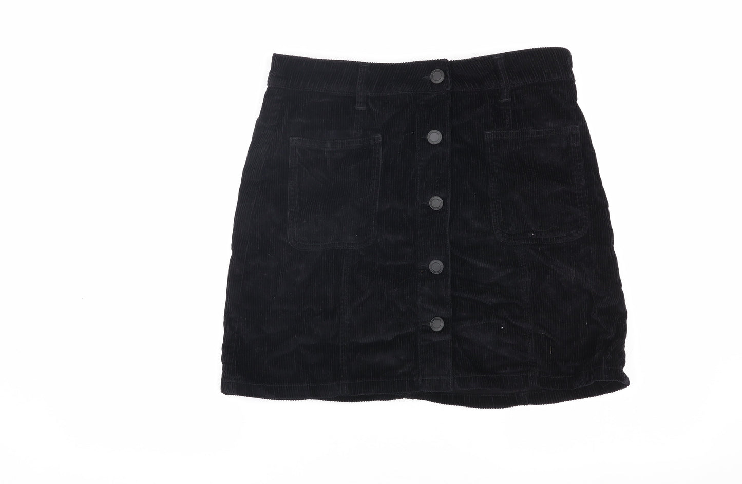Next Women's Black A-Line Corduroy Skirt Size 12