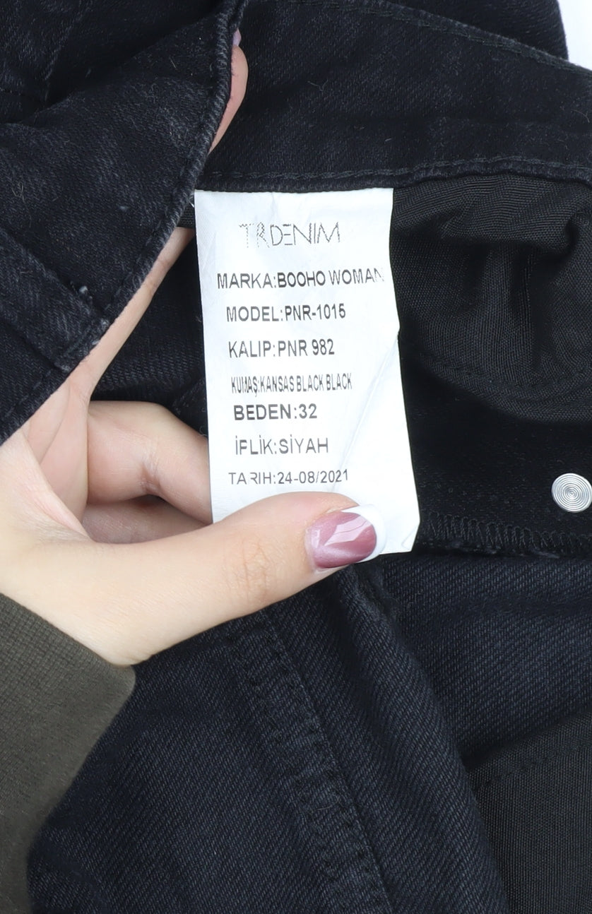 Boohoo Men's Black Denim Jeans Size 32 Distressed