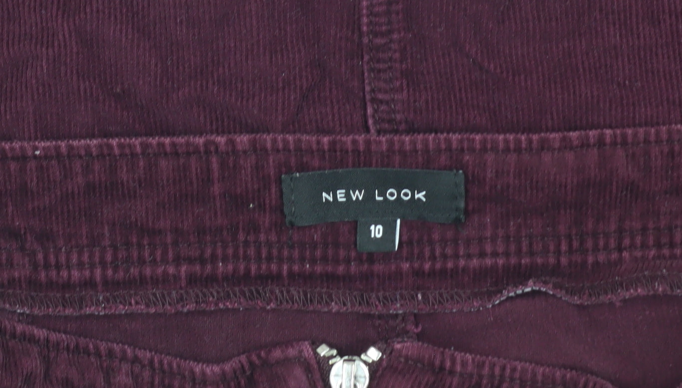 New Look Women's Red Corduroy Zip Skirt Size 10