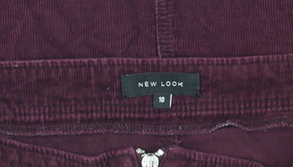 New Look Women's Red Corduroy Zip Skirt Size 10