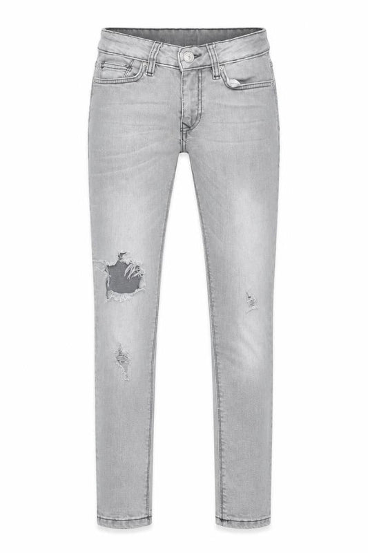 River Womens Island Slim Fit Grey Distressed Skinny Jeans