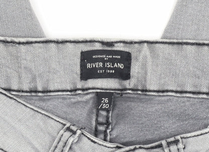 Mens UK Size 26 River Island Slim Fit Skinny Grey Jeans