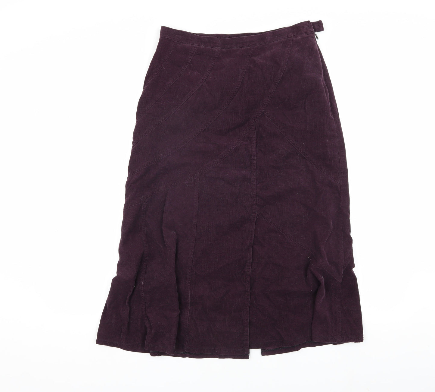 Olsen Women's Purple Corduroy Midi Skirt - Size 12