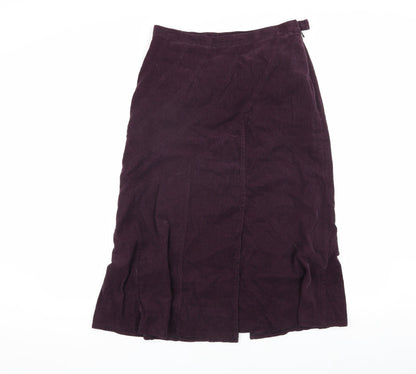 Olsen Women's Purple Corduroy Midi Skirt - Size 12