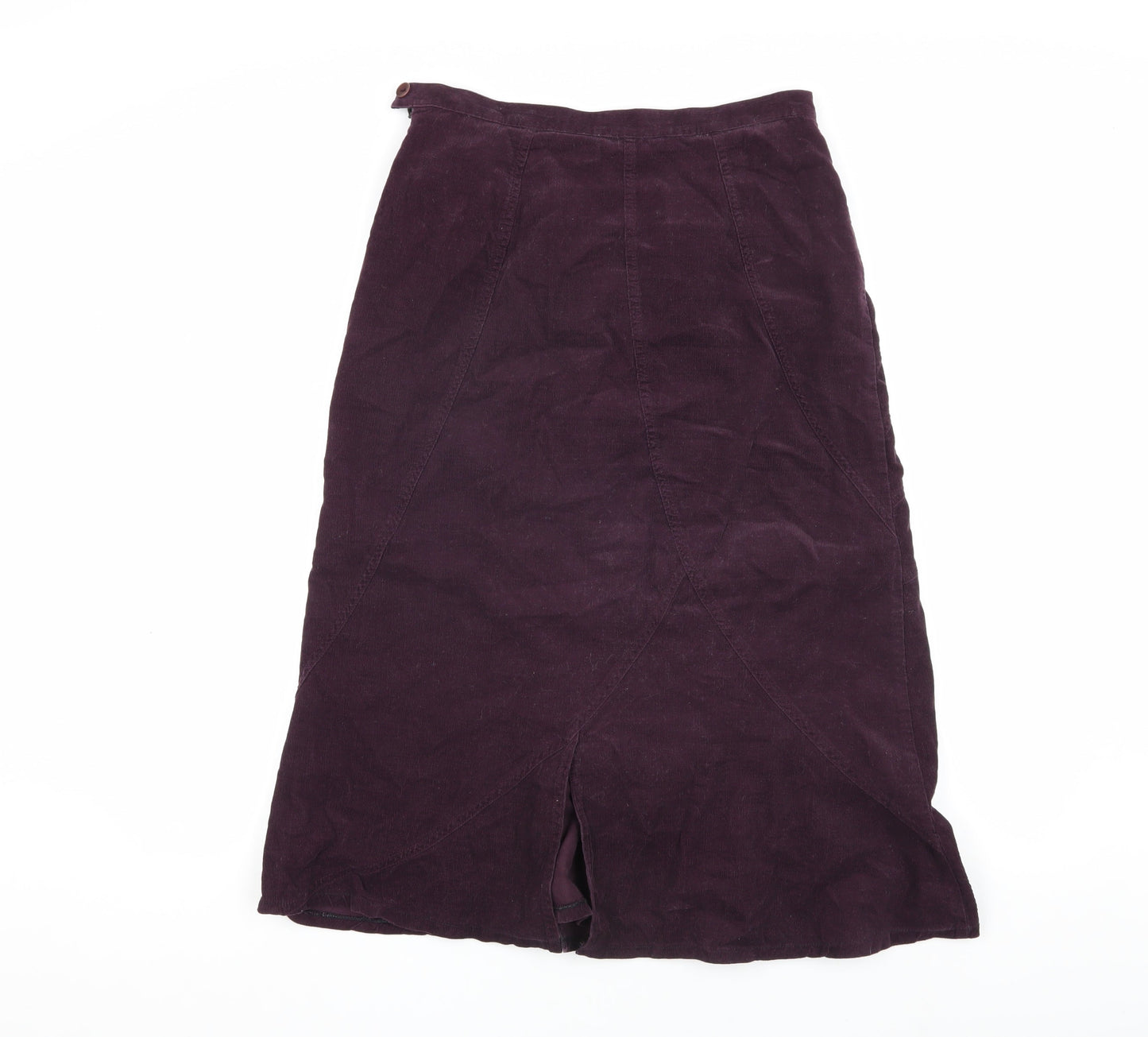 Olsen Women's Purple Corduroy Midi Skirt - Size 12