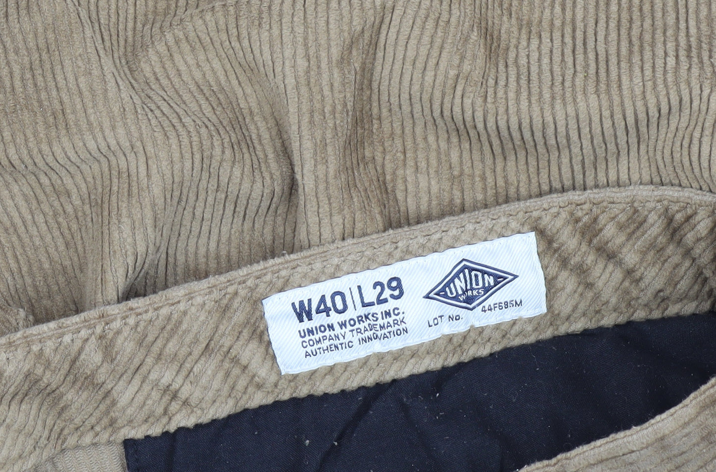 Mens UK Size 40 Union Works  Casual Brown Trousers