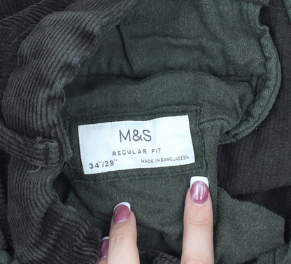 Marks and Spencer Men's Black Corduroy Trousers