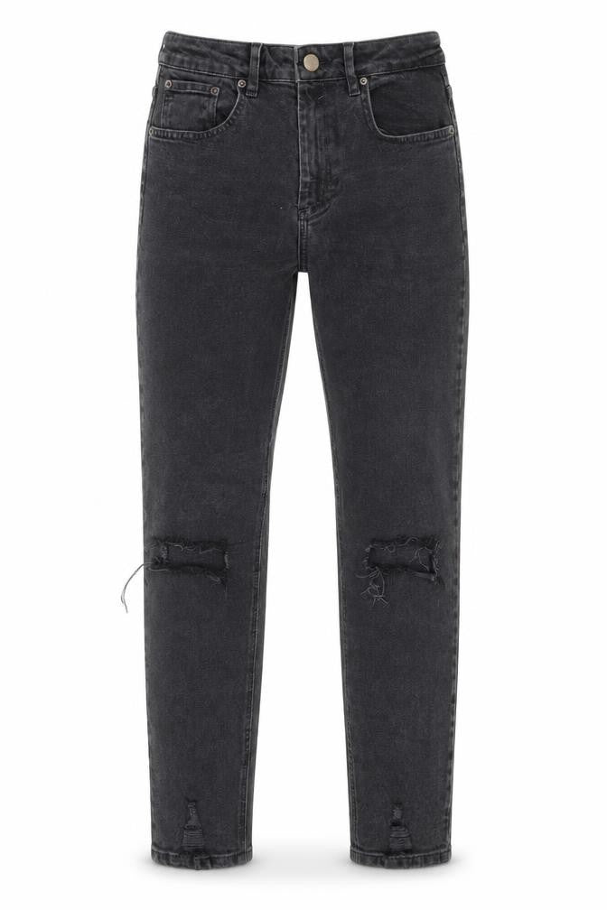 ASOS Men’s Black Distressed Straight Jeans, Size 28/32
