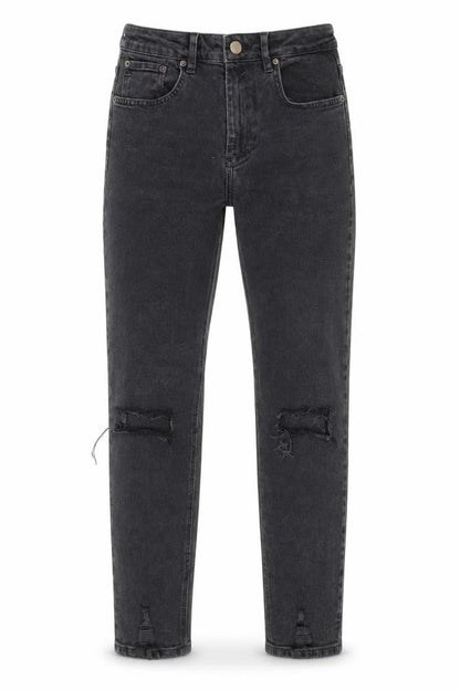 ASOS Men’s Black Distressed Straight Jeans, Size 28/32