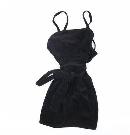 PrettyLittleThing Black Corduroy Women's Dress Size 6