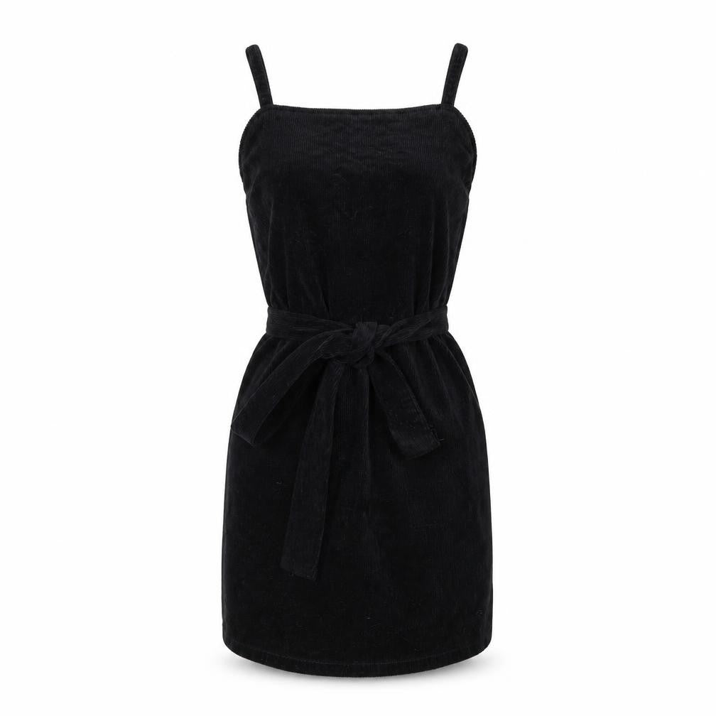 PrettyLittleThing Black Corduroy Women's Dress Size 6