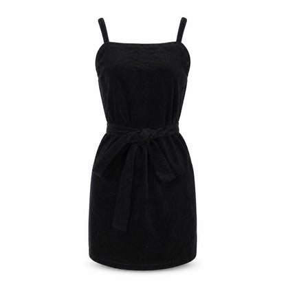 PrettyLittleThing Black Corduroy Women's Dress Size 6