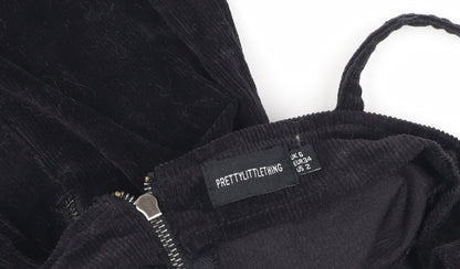 PrettyLittleThing Black Corduroy Women's Dress Size 6