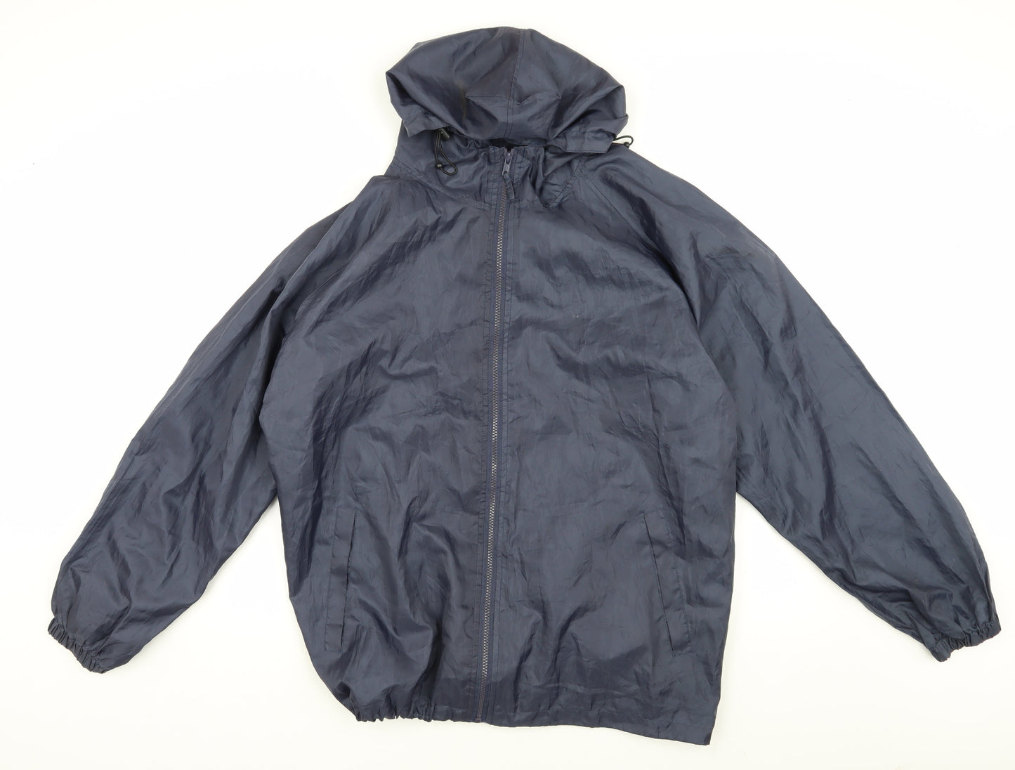 Mens UK Size L Outdoor Sportswear Blue Windbreaker Coat