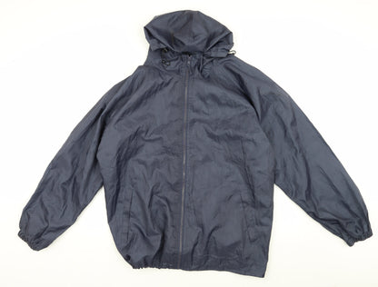 Mens UK Size L Outdoor Sportswear Blue Windbreaker Coat