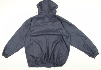Mens UK Size L Outdoor Sportswear Blue Windbreaker Coat